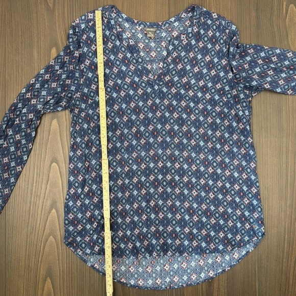 Eddie Bauer Tunic Top Women's‎ Size XL Blue Geometric Boho Rayon Print - Picture 15 of 16